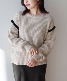 Green Parks Ｍｉｘ配色畦ニットプルオーバー