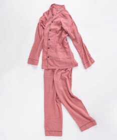 京和晒綿紗 【紗栄子さん愛用パジャマの色違い/UNISEX】ガーゼパジャマ 2重合わせ 草木染め【さんご】