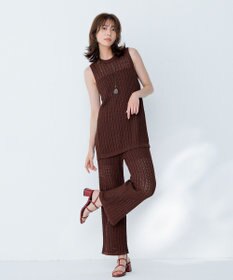 uncrave シースルーケーブルニット ノースリーブトップス