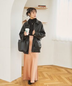 WEGO ヴィンテージライクFレザーブルゾン