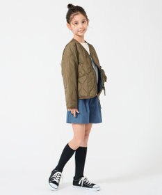 UNFILO 【120-150cm】TAION ミリタリーZIP Vネック ダウンジャケット(UNISEX)