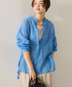 AMERICAN HOLIC 楊柳シアーバンドカラーシャツ