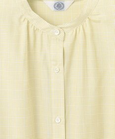 J.PRESS LADIES L 【洗える】セルロース チェック バンドカラー ブラウス