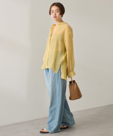 AMERICAN HOLIC 楊柳シアーバンドカラーシャツ