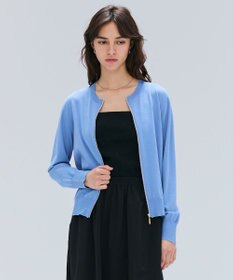 BEIGE， 【洗える】NADIA / レザーラインジップカーディガン