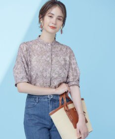 組曲 【WEB限定】フラワーボーダージャカードプリント ブラウス