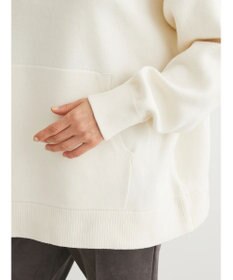 Green Parks スウェット風フード付ニットプルオーバー