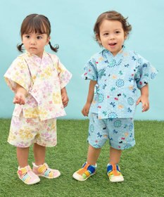 MIKI HOUSE HOT BISCUITS 【80-120cm】総柄 甚平スーツ