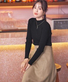 Tiaclasse 【日本製】大人上品なフラットカーブバーネックレス