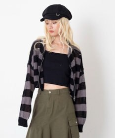WEGO ハトメメッシュニットショートパーカー