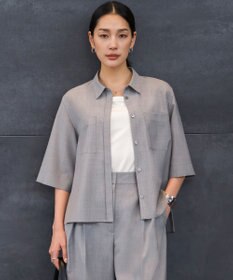 ICB ドライクールトロ 5分袖シャツ ライトグレー