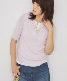 AMERICAN HOLIC 【2点セット】シアーリブヘンリーネックニット＋タンクトップ