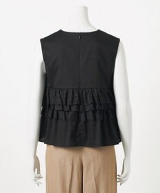 23区 L 【GOLD LABEL】コットンサテン フリルブラウス