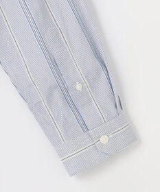 JOSEPH ABBOUD 【シルクブレンド】シルクコットンストライプバンドカラー シャツ