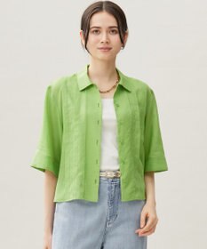 自由区 L シアーラミーローンクロップド丈 ブラウス