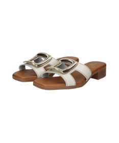 INTER-CHAUSSURES 【Oh my Sandals】メタルバックルローヒールミュールサンダル