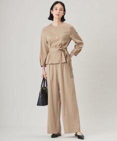 自由区 L 【セットアップ対応・洗える】ドレープツイルワイド パンツ