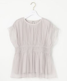 ANY SIS 【洗える】チュールペプラム ブラウス