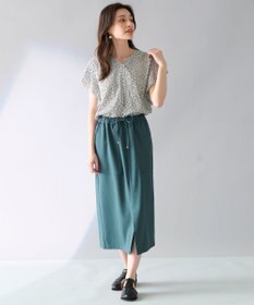 ANY L 【洗濯機可能】マットビンテージサテンブラウス