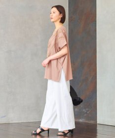 自由区 【洗える・XSサイズあり】レースEDGEフロントレース カットソー