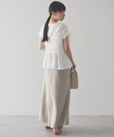 AMERICAN HOLIC 【予約】シャーリングショルダーリボンプルオーバー