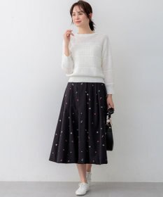 組曲 ボーダーレース ニット