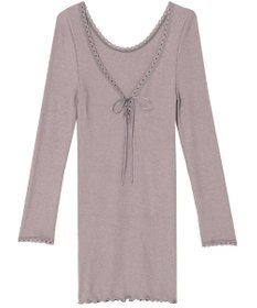 AMPHI あったかインナー 薄手 リブ素材 ９分袖 長袖 UWF360 アンフィ／ワコール