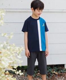 J.PRESS KIDS 【100-130cm】50/2 トリコストライプ 切替Tシャツ