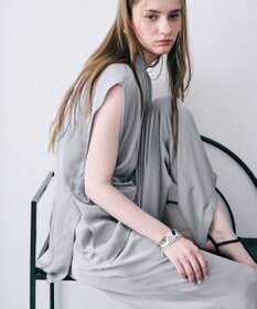 uncrave ライトダブルサテン タックブラウス