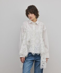 GRACE CONTINENTAL カット刺繍イレギュラーシャツ
