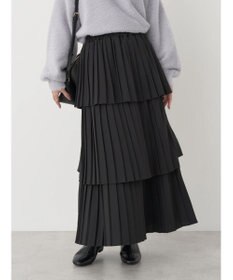 earth music&ecology ミックスプリーツティアードスカート