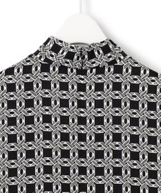 ICB 【洗える】レトロウォールペーパープリント ブラウス