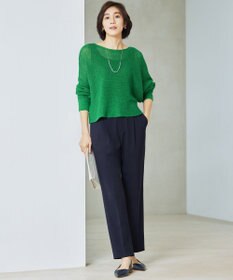 自由区 ライトフィールジャージータックテーパード パンツ