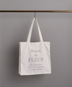Maison de FLEUR ツイードロゴ刺繍スクエアトートバッグ