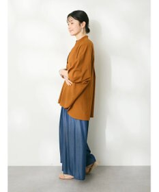 CRAFT STANDARD BOUTIQUE バンドカラーバックタック５分袖ブラウス
