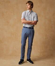 JOSEPH ABBOUD 【キングサイズ・ウエストも伸びる/清涼/ストレッチ】ストレッチリネンシャンブレーパンツ