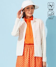 23区GOLF 【WOMEN】便利なUV羽織！【吸水速乾/UVカット】ラメボーダージャージ
