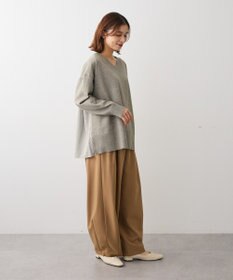 Green Parks 異素材切替ニットチュニック