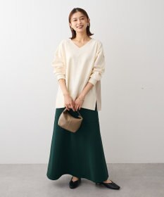 Green Parks 異素材切替ニットチュニック