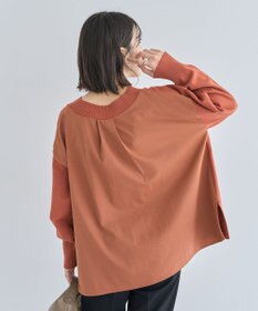 Green Parks 異素材切替ニットチュニック