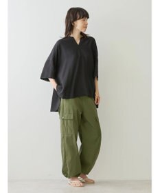 AMERICAN HOLIC 接触冷感スキッパーバックギャザーブラウス