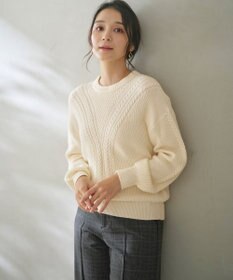 ANY SIS 【洗える】フロントケーブルポイントアンゴラブレンド ニット