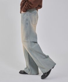 WEGO 【ユニセックス着用ITEM/ウエスト調整可】フレアデニムパンツ