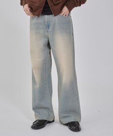 WEGO 【ユニセックス着用ITEM/ウエスト調整可】フレアデニムパンツ