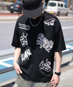 WEGO アクセ付きラフガキグラフィックT（SS）