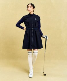 23区GOLF 【WOMEN】フロントジッパーで着脱便利！ベルト付きワンピース