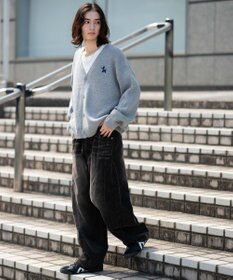 WEGO イージー3Dバレルレッグコーデュロイパンツ