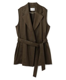 BEIGE， MICA /  リネンブレンドベルト付きジレ