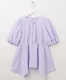 Feroux 【洗える】パフスリーブチュニック ブラウス