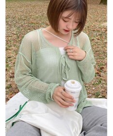 Green Parks ＳＥＴ２点　透かしカーデ＋キャミソール